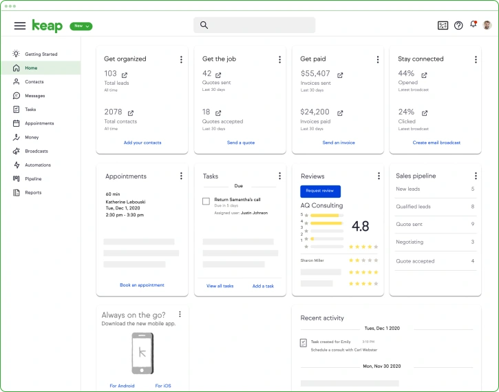 Keap: fluxos de automação e ciclo do cliente